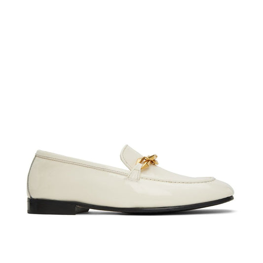 Jimmy Choo White Calfskin Slip-On Loafers