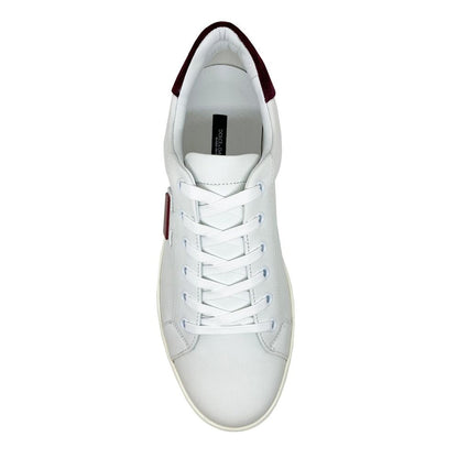 Dolce & Gabbana White Calfskin Low Top Sneakers