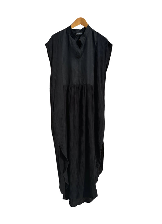 771 Nesprer Dress Beige Organic Cotton Gauze Black