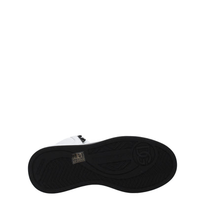 Dolce & Gabbana White Leather High Top Sneakers