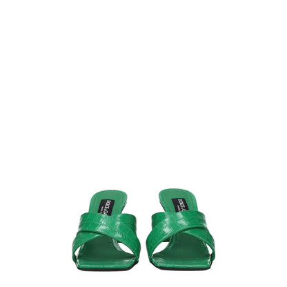 Dolce & Gabbana Green Leather Sandals