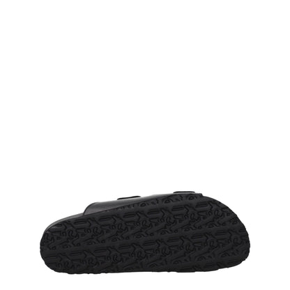Palm Angels Black Leather Slippers