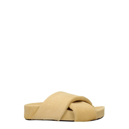 Jil Sander Beige Horsehair Slippers