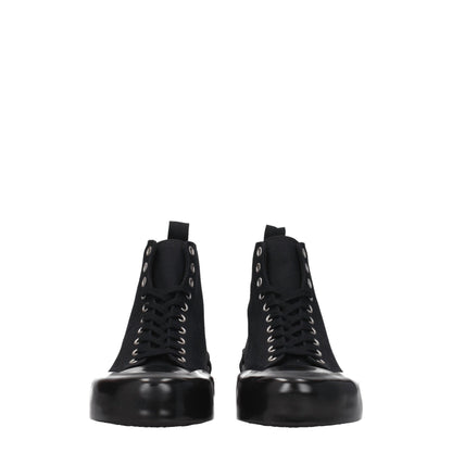 Jil Sander Black Fabric High Top Sneakers