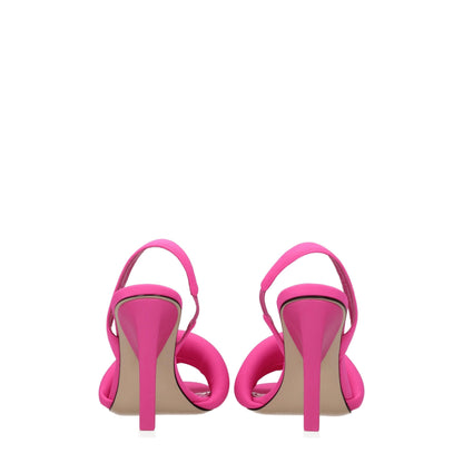 The Attico Pink Fabric Stiletto Heel Sandals