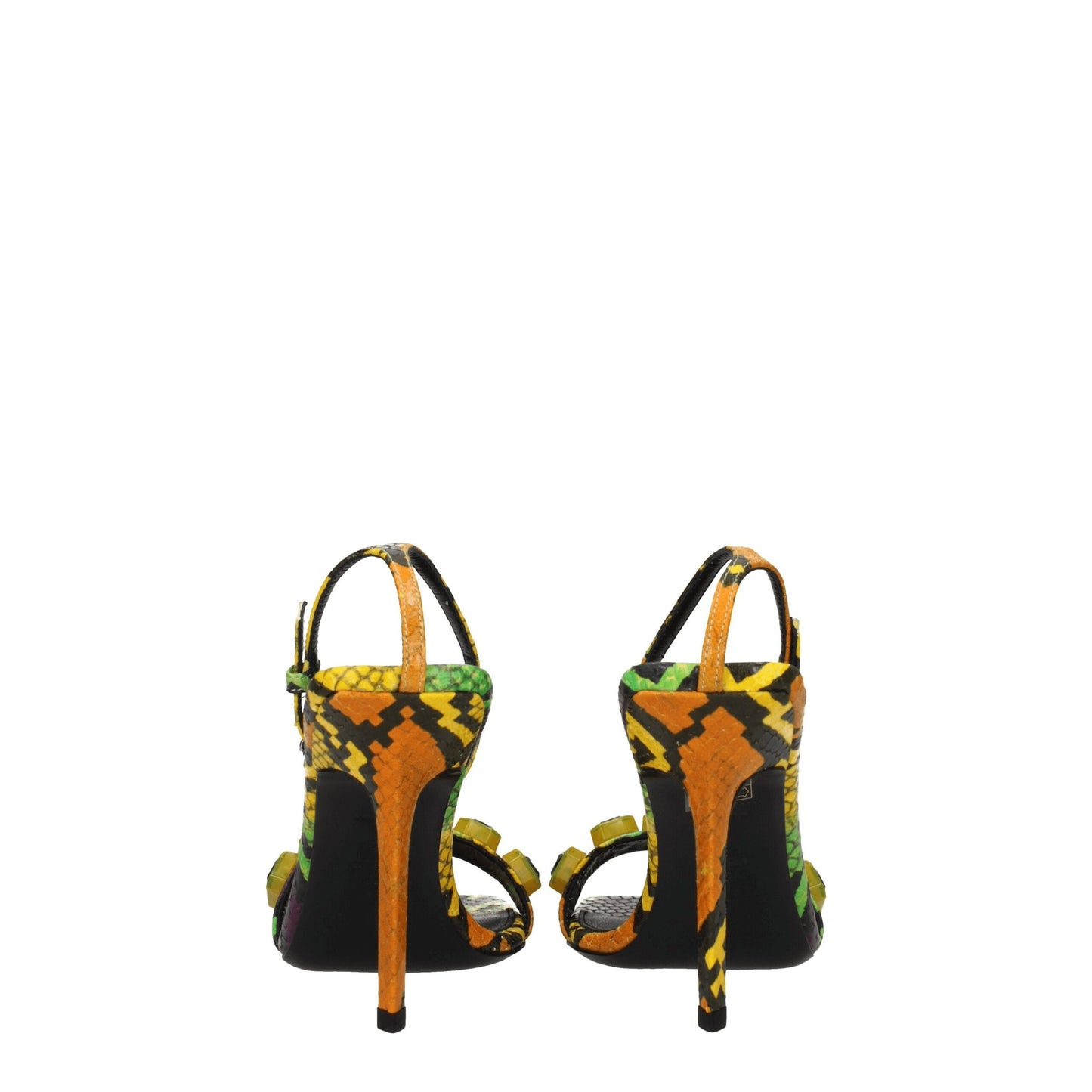 The Attico Multicolor Leather Stiletto Heel Sandals