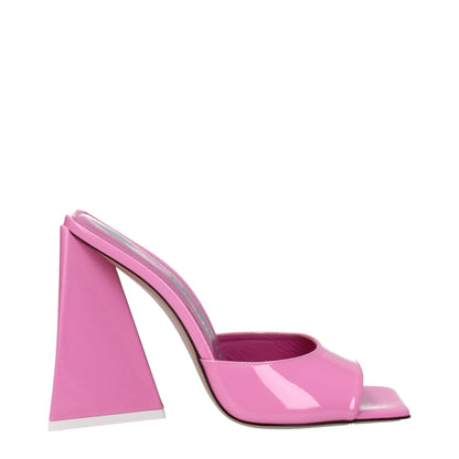 The Attico Pink Leather Platform Sandals