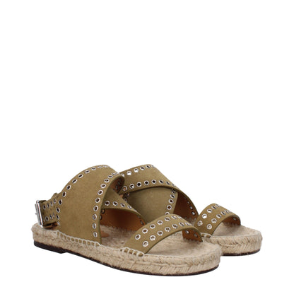 Isabel Marant Green Leather Sandals