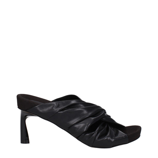 Stella McCartney Black Leather Stiletto Heel Sandals