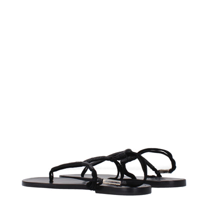 Isabel Marant Black Leather Flip-Flop Sandals