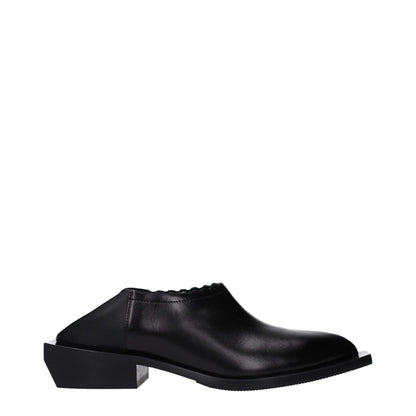 Moschino Black Leather Mules
