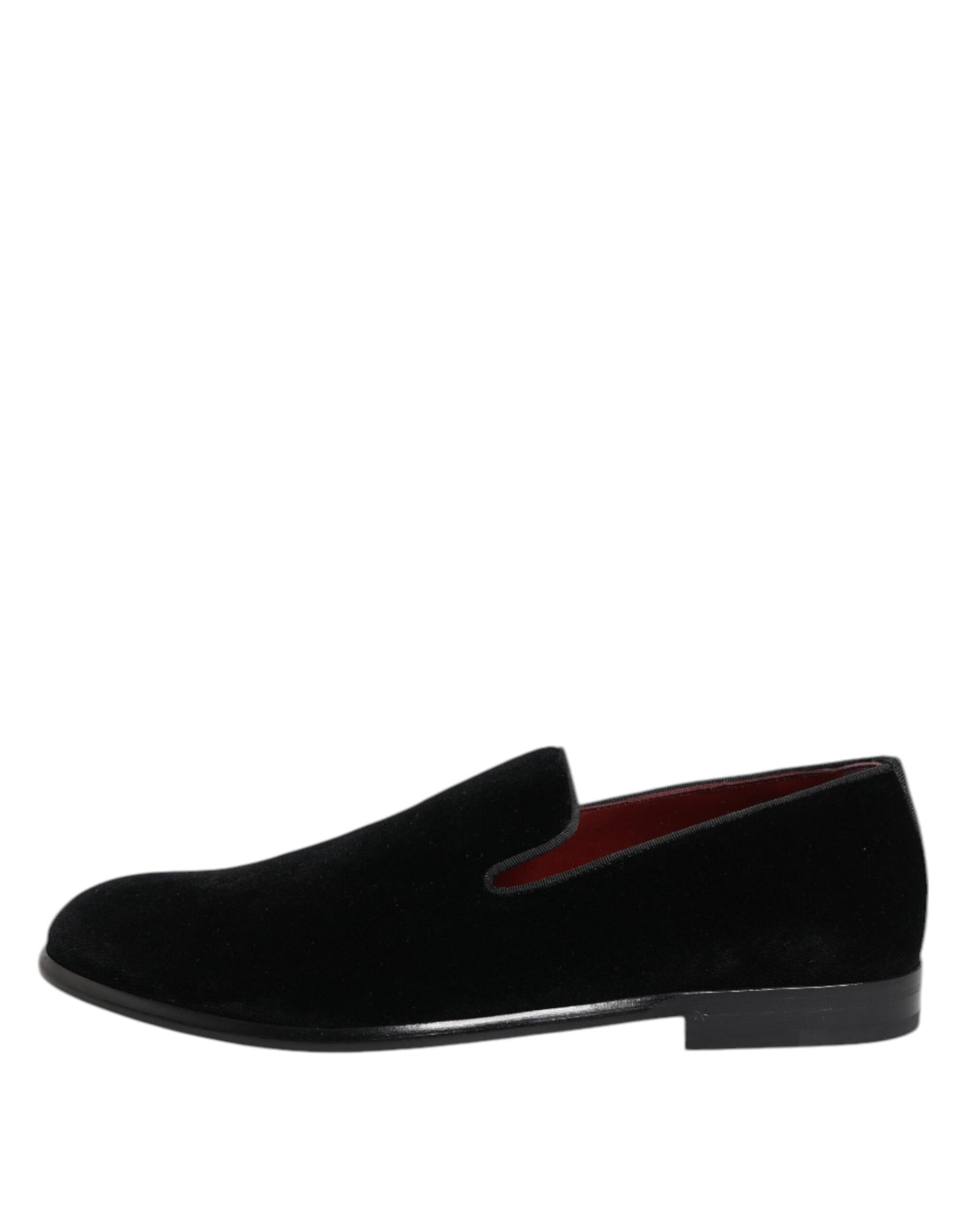 Dolce & Gabbana Black Velvet Loafers Formal Men Dress Shoes
