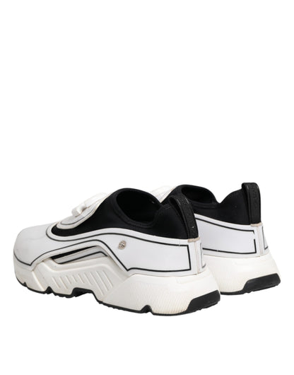 Dolce & Gabbana White Black Logo Plaque Daymaster Men Sneakers Shoes