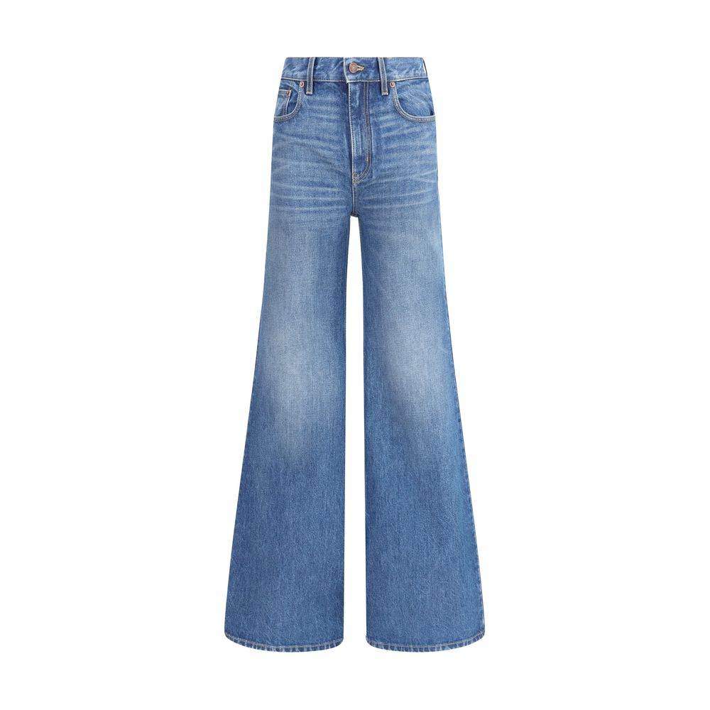 Chloé Blue Cotton Flared Jeans