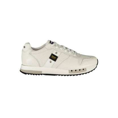Blauer White Leather Men Sneaker