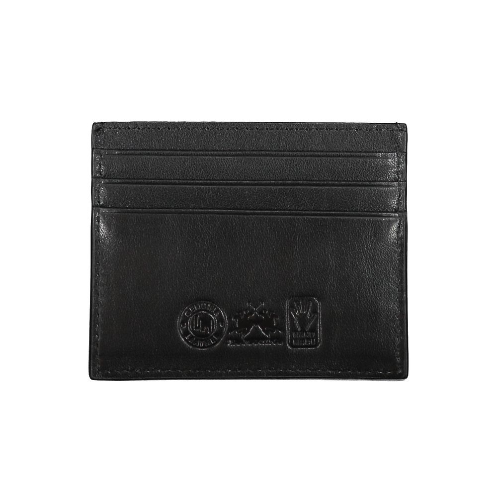 La Martina Black Leather Wallet