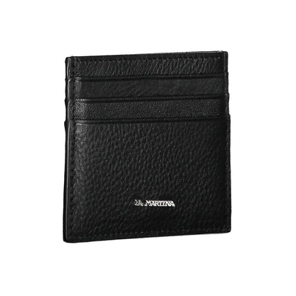 La Martina Black Leather Wallet