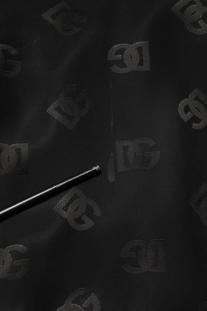 Dolce & Gabbana Black Polyester Logo Monogram Coat Jacket