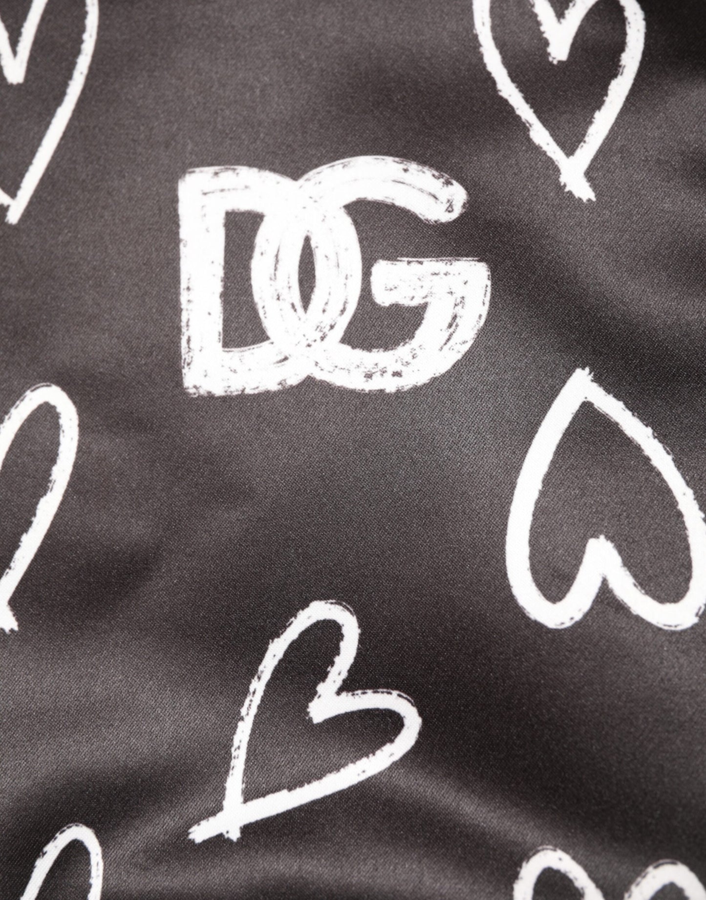 Dolce & Gabbana Black Polyester Heart Print Bomber Jacket