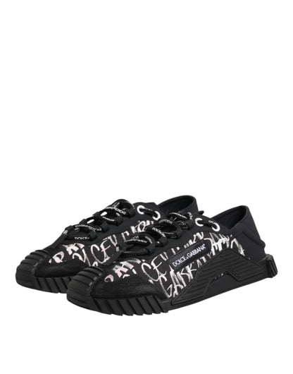 Dolce & Gabbana Black White NS1 Lace Up Low Top Sneakers Shoes