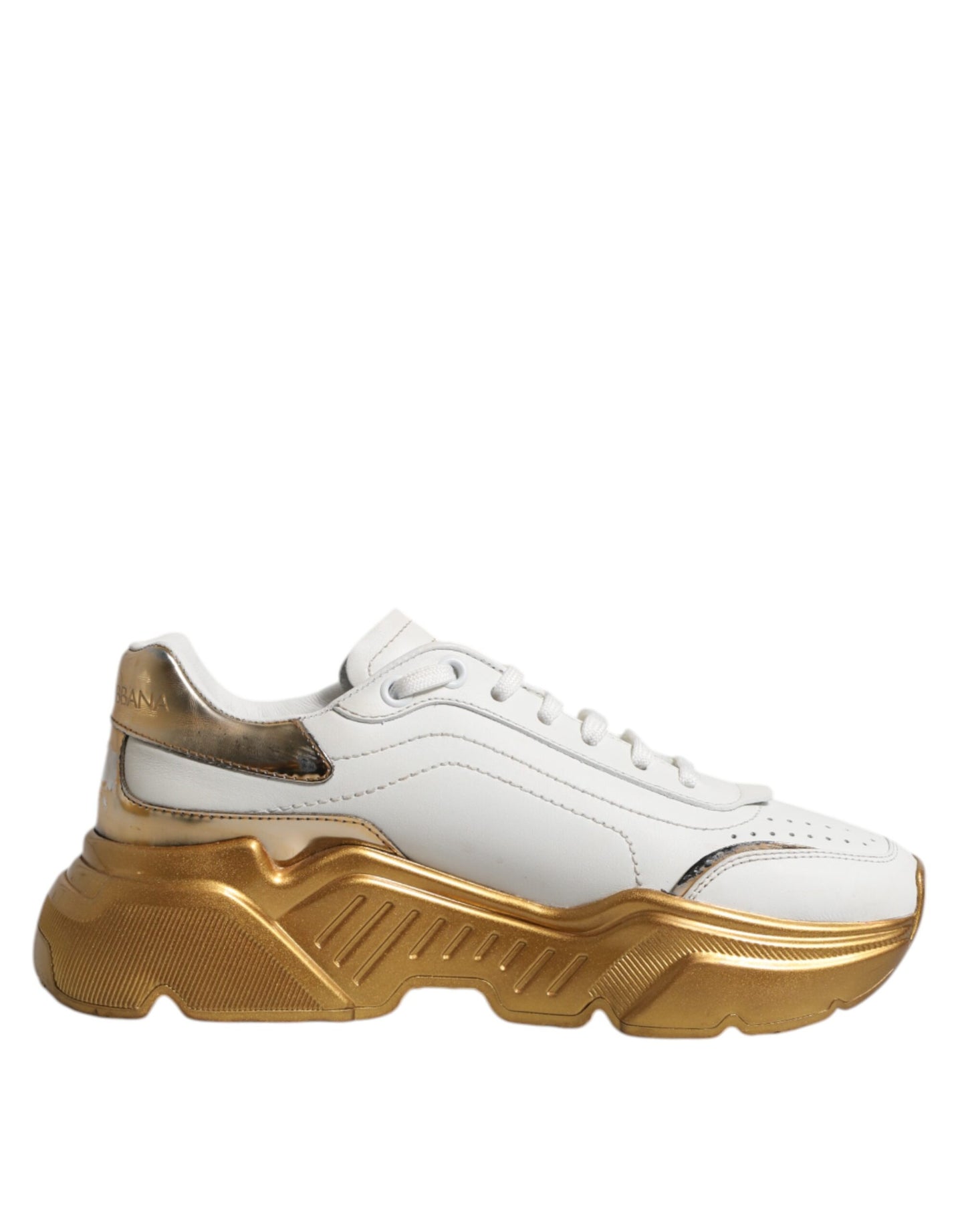 Dolce & Gabbana White Gold Daymaster Low Top Sneakers Shoes