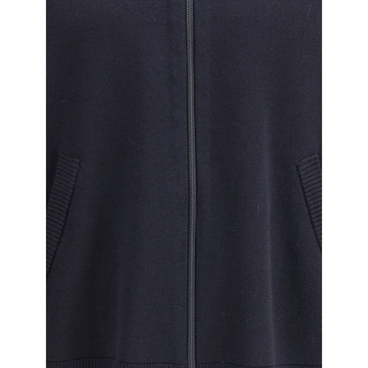 Thom Browne Blue Fleece Wool Cardigan