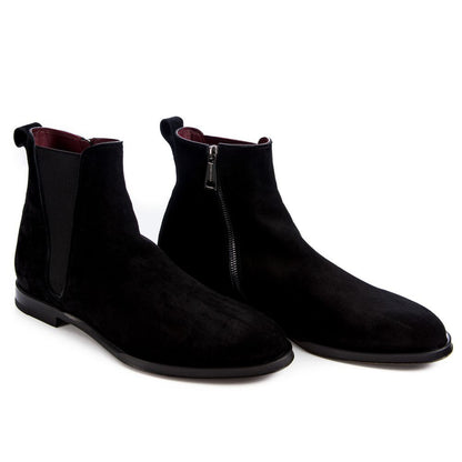 Dolce & Gabbana Black Calfskin Men Ankle Boot