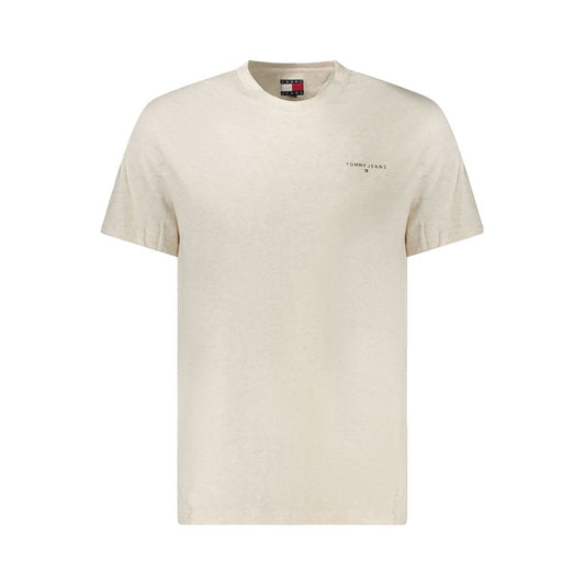 Tommy Hilfiger Beige Cotton Men T-Shirt