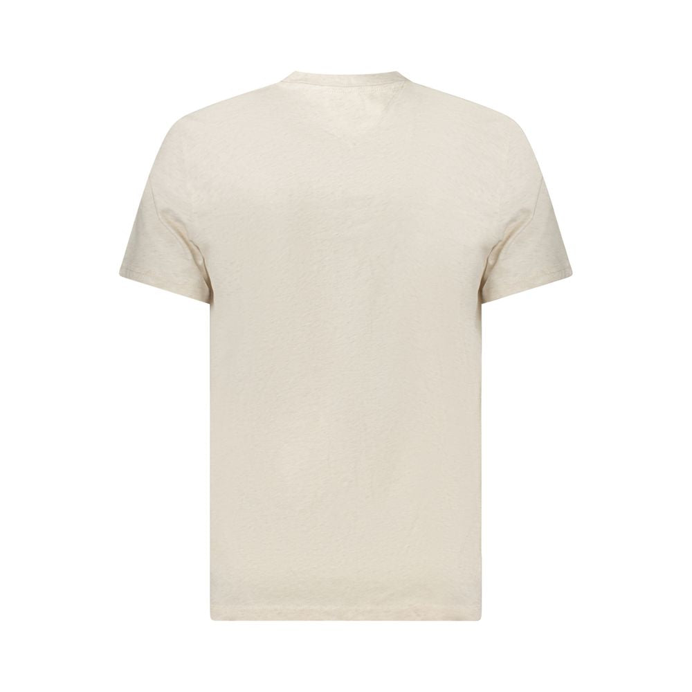 Tommy Hilfiger Beige Cotton Men T-Shirt
