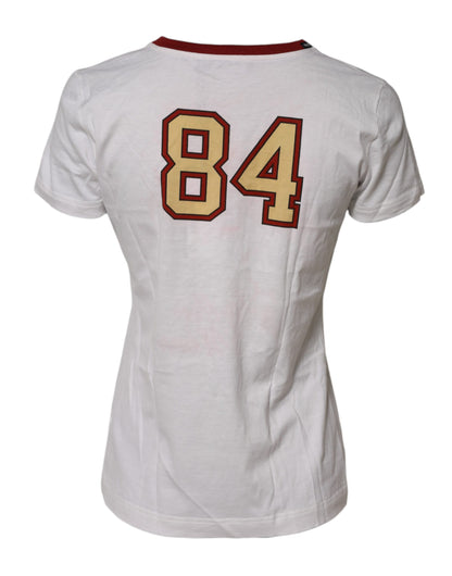 Dolce & Gabbana White Bring Me To The Moon Pin Up T-shirt Top