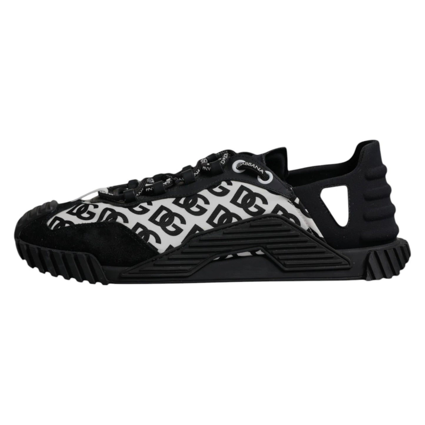 Dolce & Gabbana Black Logo Lace Up Low Top NS1 Sneakers