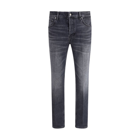 PT Torino Gray Cotton Slim Fit Jeans
