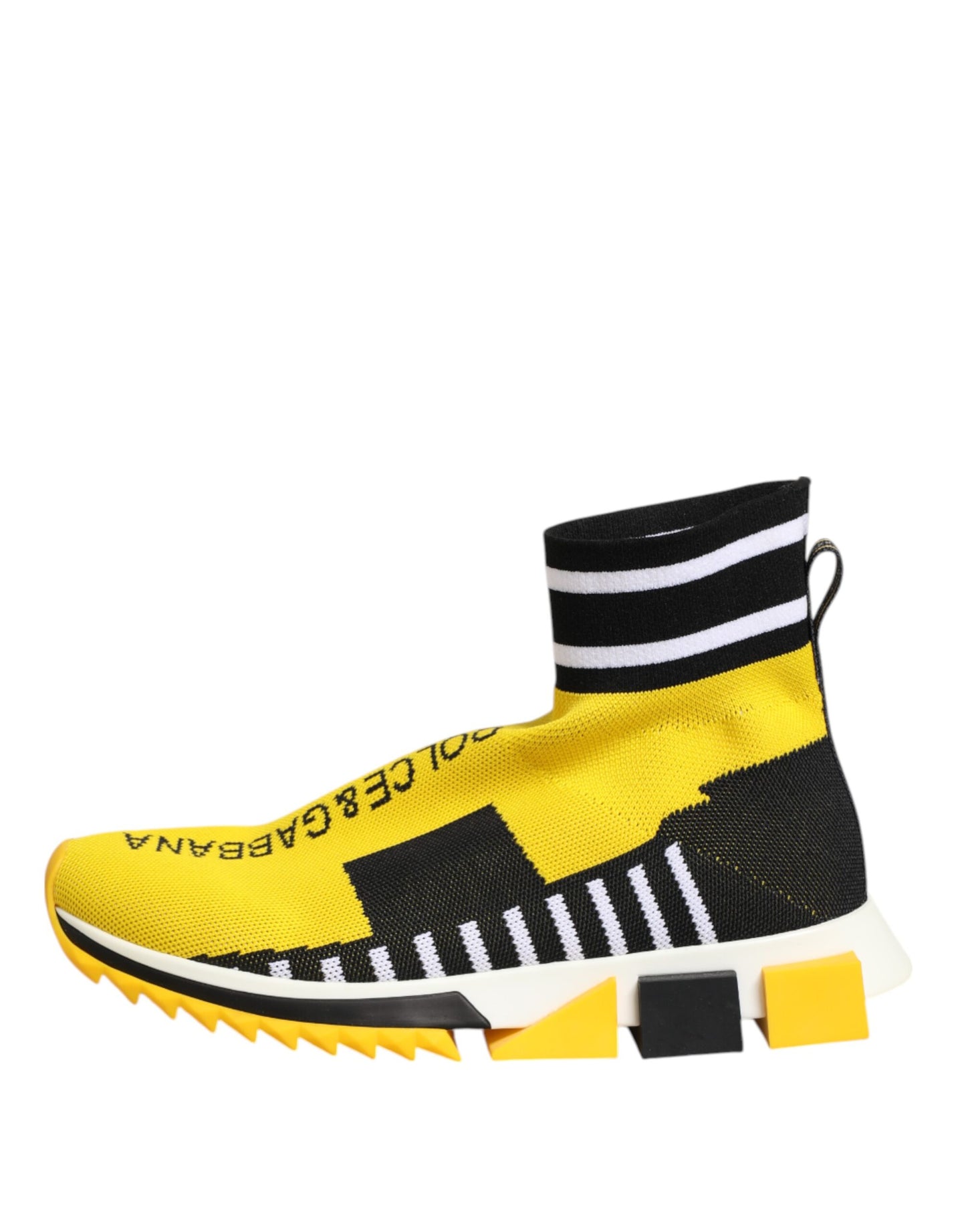 Dolce & Gabbana Yellow Black Sorrento Socks Sneakers Shoes