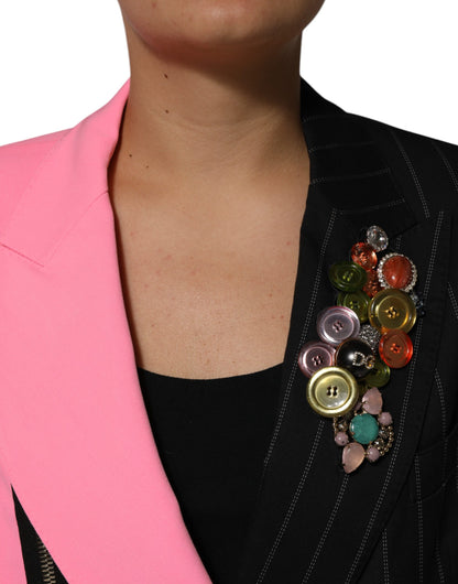 Dolce & Gabbana Multicolor Patchwork Embellished Coat Jacket