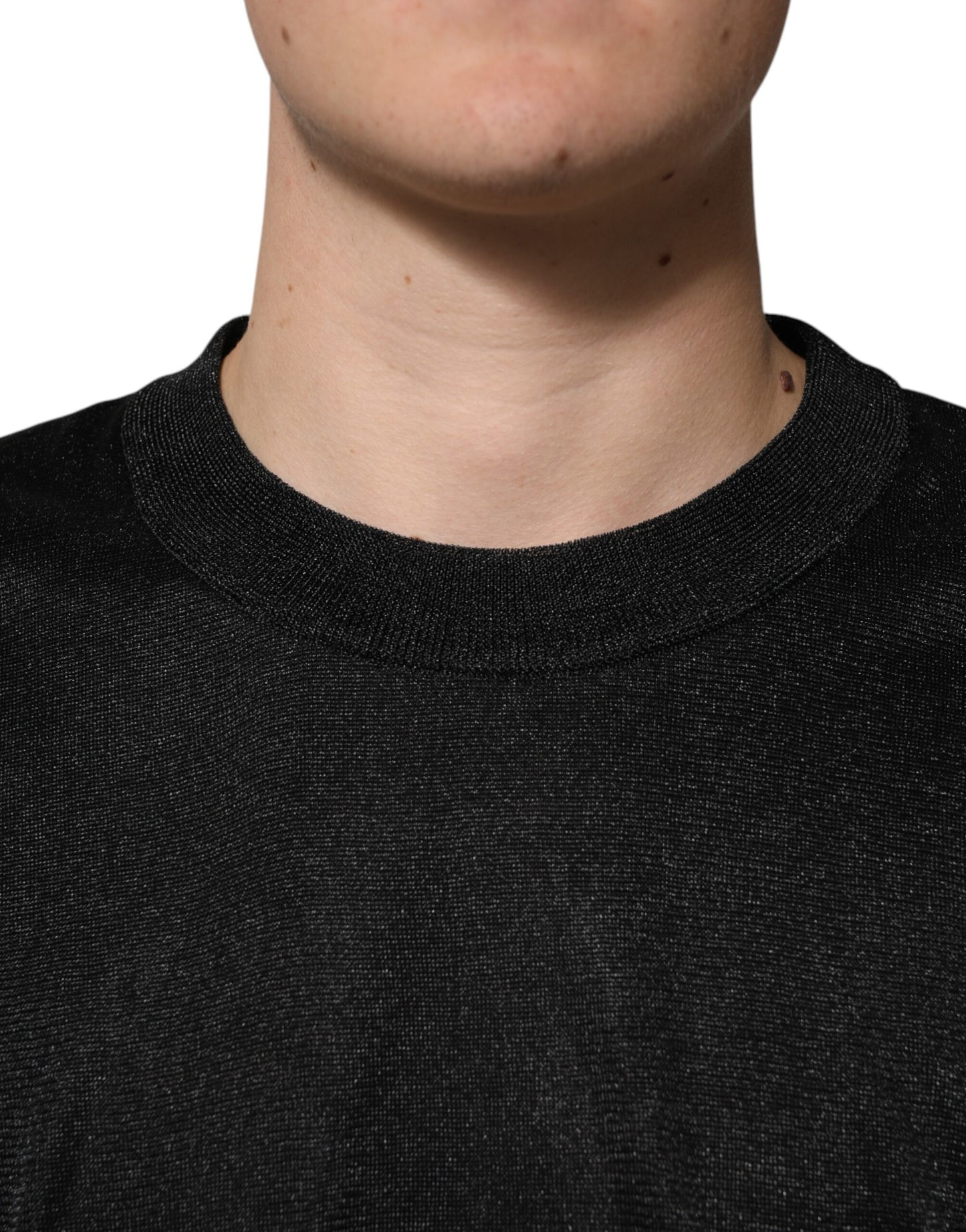 Dolce & Gabbana Black Polyester Pullover Sweatshirt Sweater