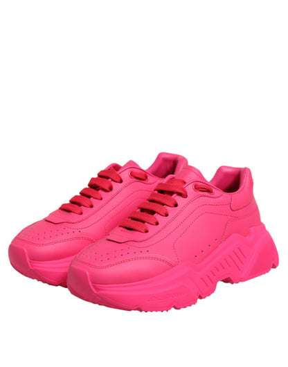 Dolce & Gabbana Pink Leather Daymaster Low Top Sneakers Shoes