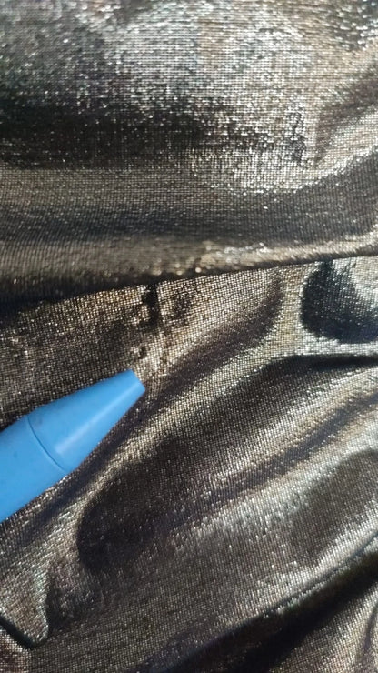 Dolce & Gabbana Gold Metallic Stretch Bodycon Ruched Dress