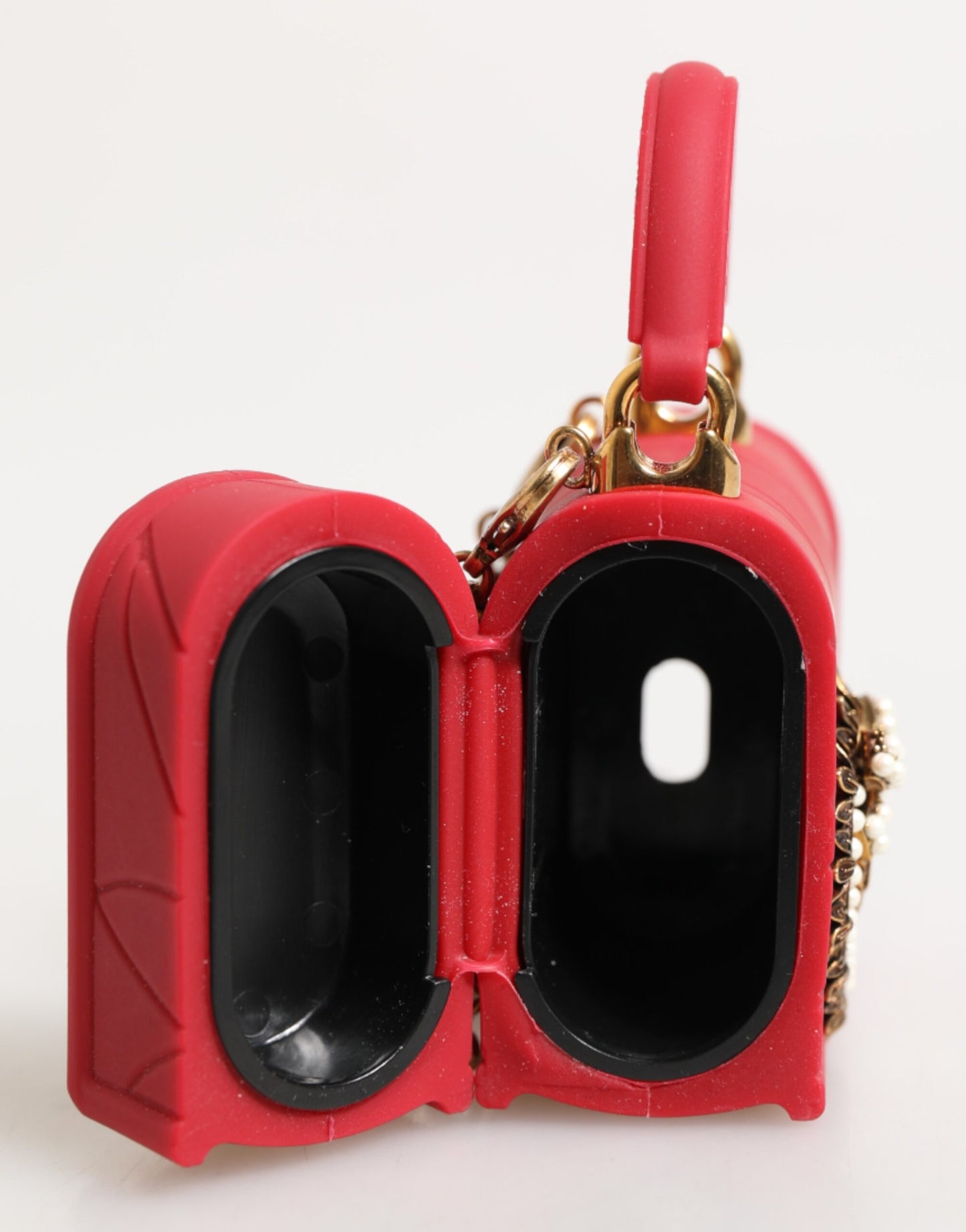 Dolce & Gabbana Red Silicone Devotion Heart Cover Bag Women Airpods Case