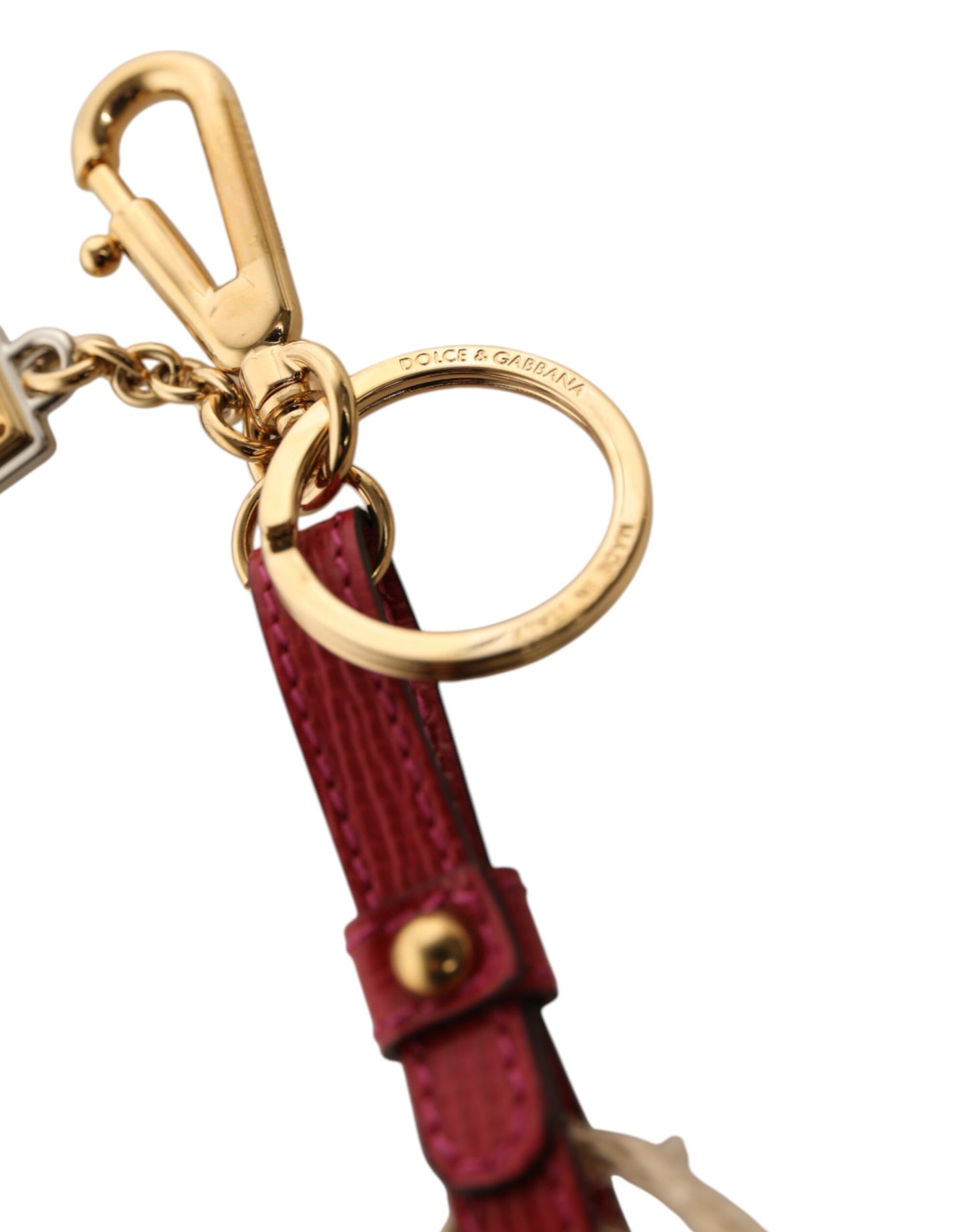 Dolce & Gabbana Red Yellow Mini Espadrille Style Charm Keychain Keyring