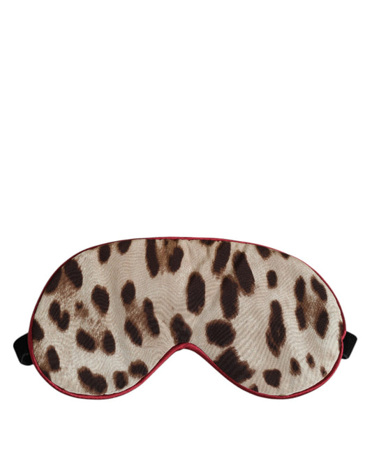 Dolce & Gabbana Brown Leopard Print Silk Women Accessory Sleep Eye Mask