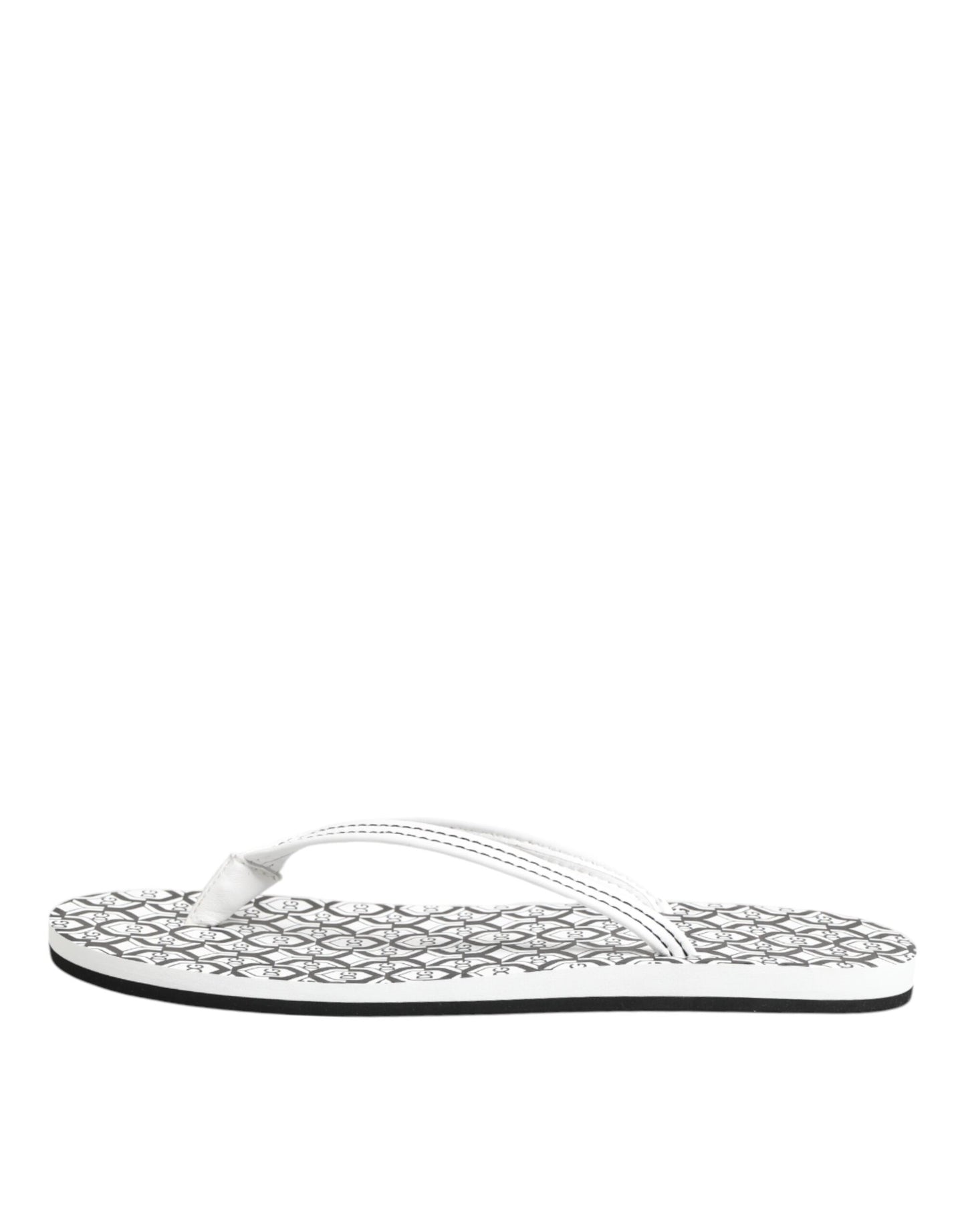 Dolce & Gabbana Black White Logo Beachwear Flats Slipper Shoes