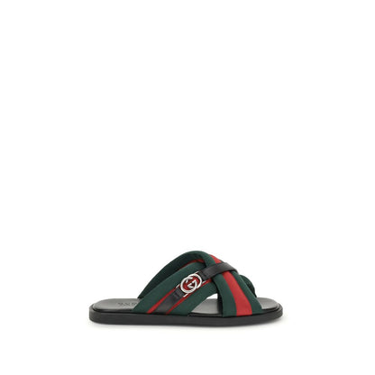 Gucci Black Polyamide Flat Sandals