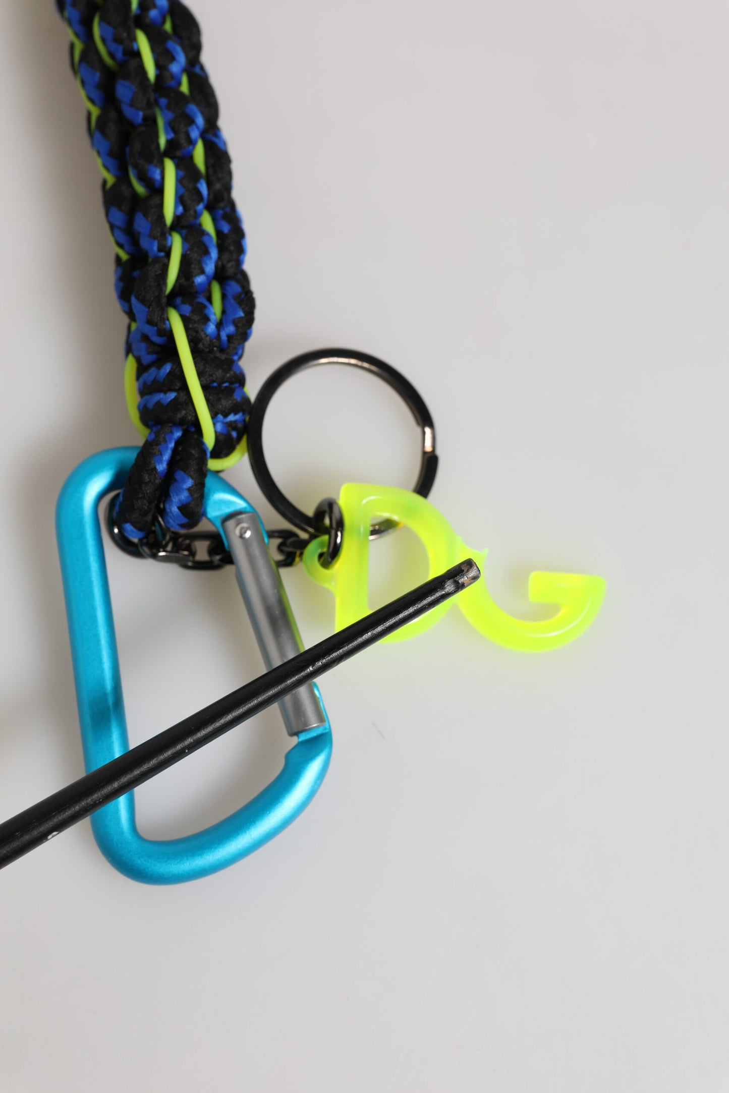 Dolce & Gabbana Multicolor Polyester Tape String DG Logo Keychain Keyring