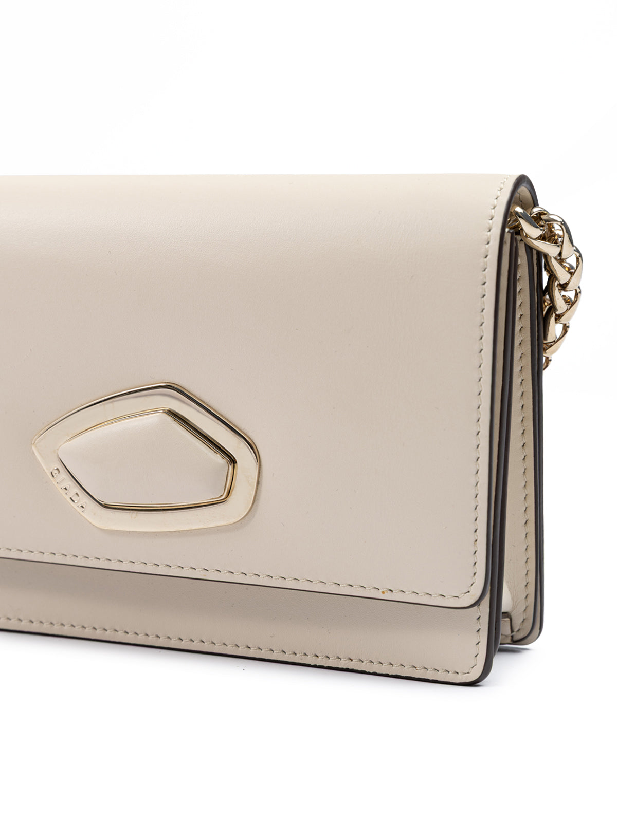 Giada Beige Leather Clutch Bag
