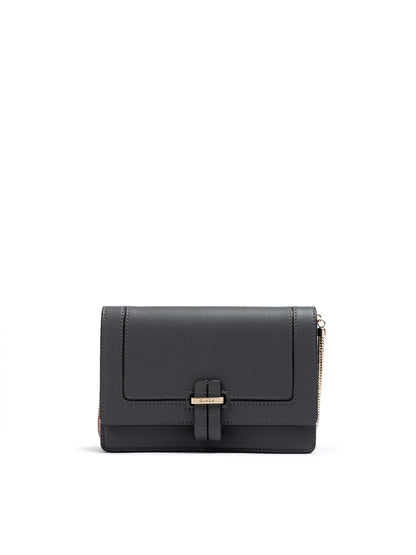 Giada Dark Grey Leather Clutch Bag
