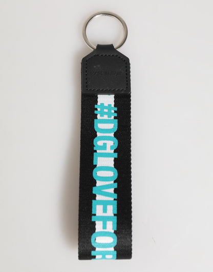 Dolce & Gabbana Multicolor Logo Polyester Brass Holder Keychain Keyring