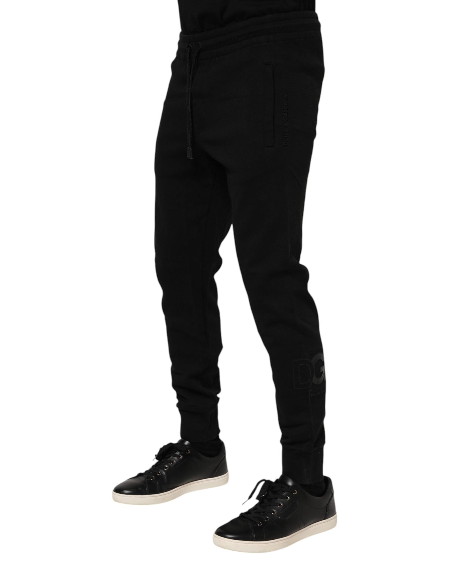 Dolce & Gabbana Black Cotton Jogger Jogging Men Trouser Pants