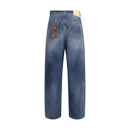 PDF Channel Blue Cotton Relaxed Fit Jeans