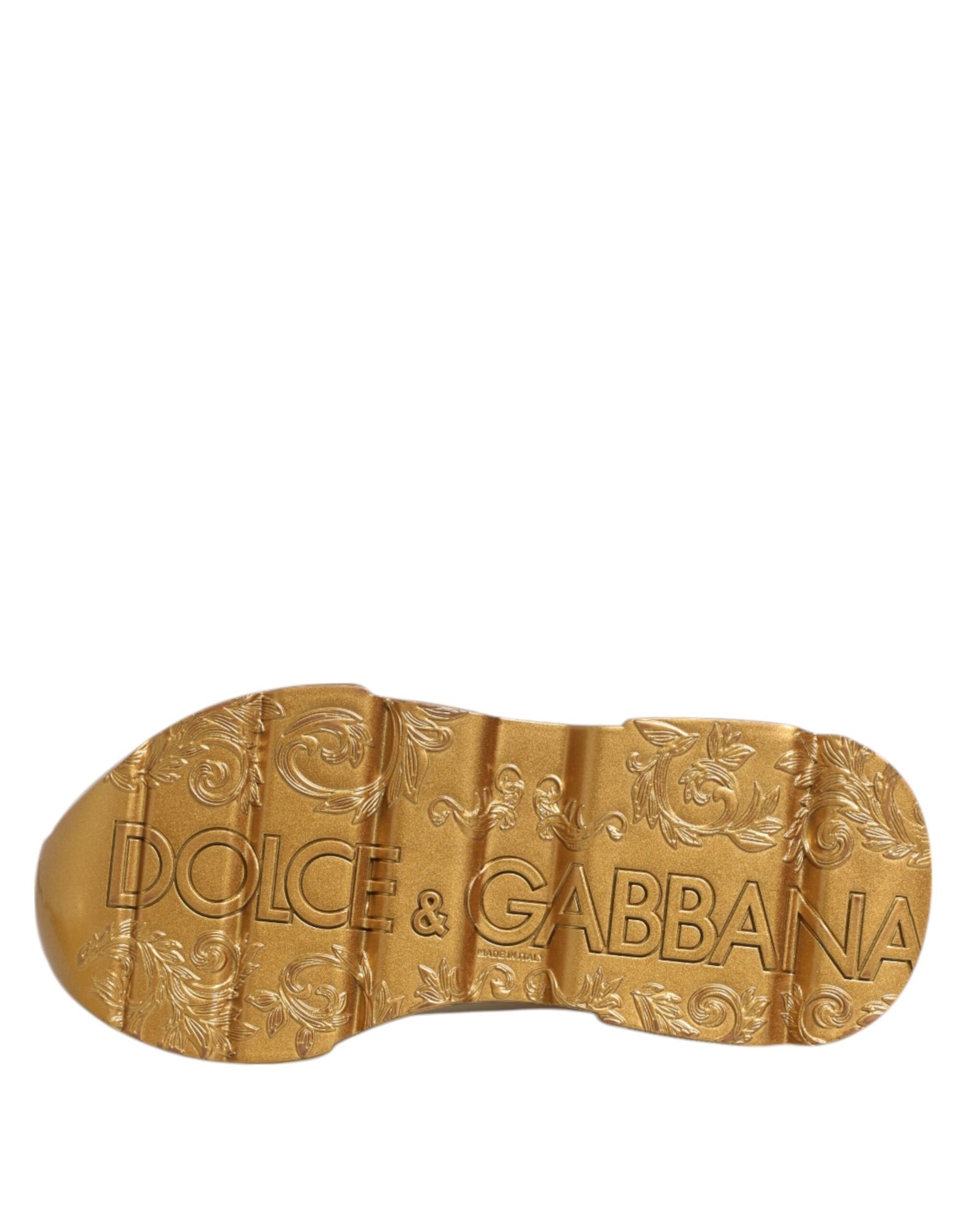 Dolce & Gabbana White Gold DAYMASTER Leather Sneakers Womens Shoes