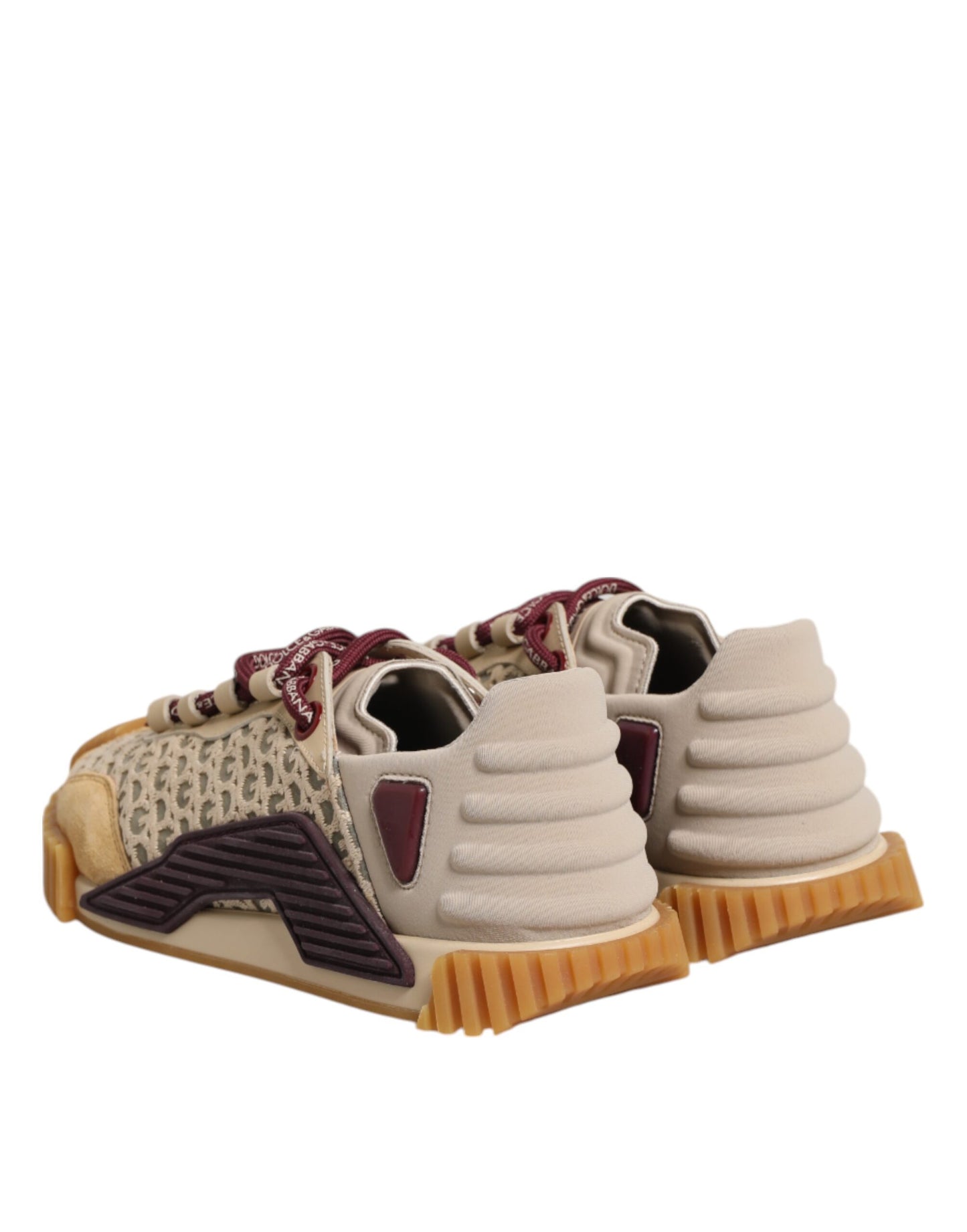 Dolce & Gabbana Beige Neoprene DG Logo NS1 Lace Sneakers Shoes